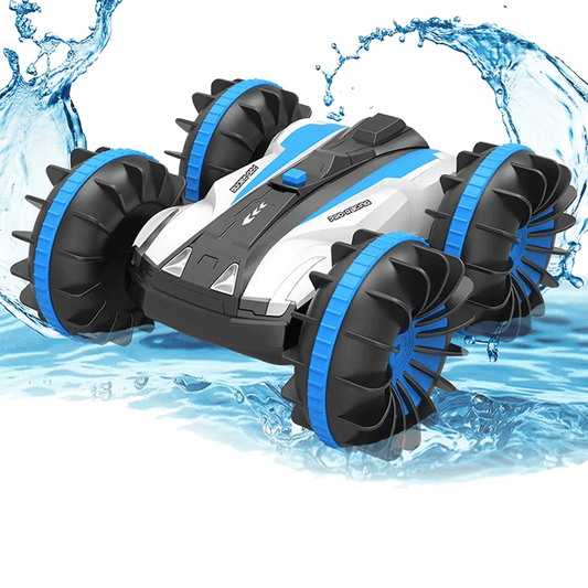 Amphibious Remote Control Stunt Car Toy © – 360° Flip, Waterproof RC Vehicle for Kids (Land & Water Use)