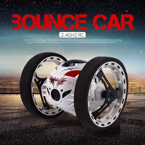 Rechargeable RC Bounce Car – 360° Spinning & Jumping Toy Car